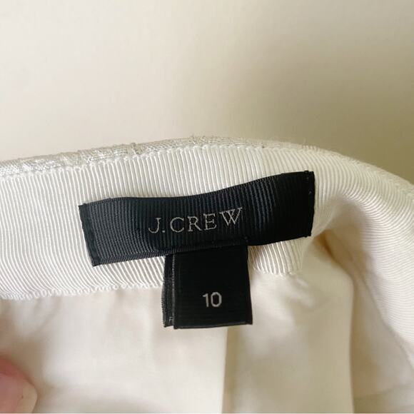 J. Crew | Metallic Jacquard Origami Faux Wrap Mini Skirt Champagne Size 10 - Picture 6 of 7